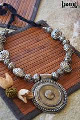 German Silver Antique finish Banjara style statement locket Neckpiece