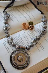 German Silver Antique finish Banjara style statement locket Neckpiece