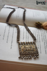 Bronze Polish German Silver Ganesha Embossed long Neckpiece