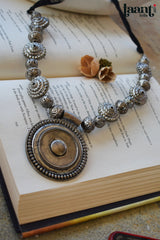 German Silver Antique finish Banjara style statement locket Neckpiece