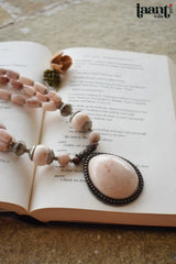 Vintage Chemical Beaded Statememt off White Locket Necklace