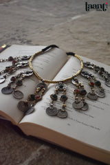 Afghani Handcrafted Coin necklace with Sones Embelishments