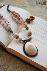 Vintage Chemical Beaded Statememt off White Locket Necklace