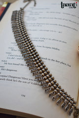 German Silver Floral Leaves Emboosed Choker