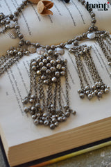 German Silver Waterfall Style Bohemian Necklace