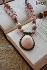 Vintage Chemical Beaded Statememt off White Locket Necklace