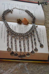 German Silver Waterfall Strand Choker