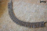 German Silver Floral Leaves Emboosed Choker