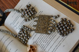 German Silver Floral Embossed Bohemian Neckpiece